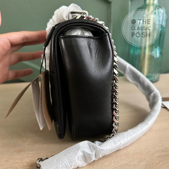 ❌SOLD❌NEW Buberry Lola Medium Black Lambskin Silver HW Bag Shoulder Crossbody - Picture 4 of 11